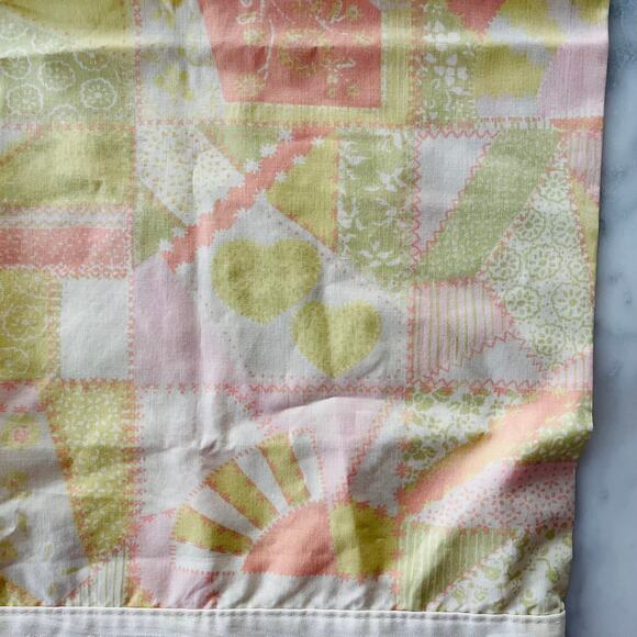 Fieldcrest VTG Pillowcase American Treasures Pastel Patchwork Hearts DIY 80's - Picture 3 of 5